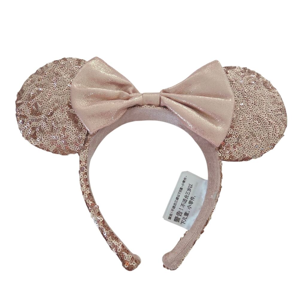 Disney Parks Pink Sequin Bow Minnie Mouse Ears Headband One Size Authentic